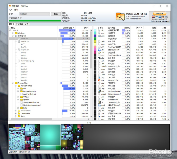 堪称神器的硬盘清理小工具WizTree